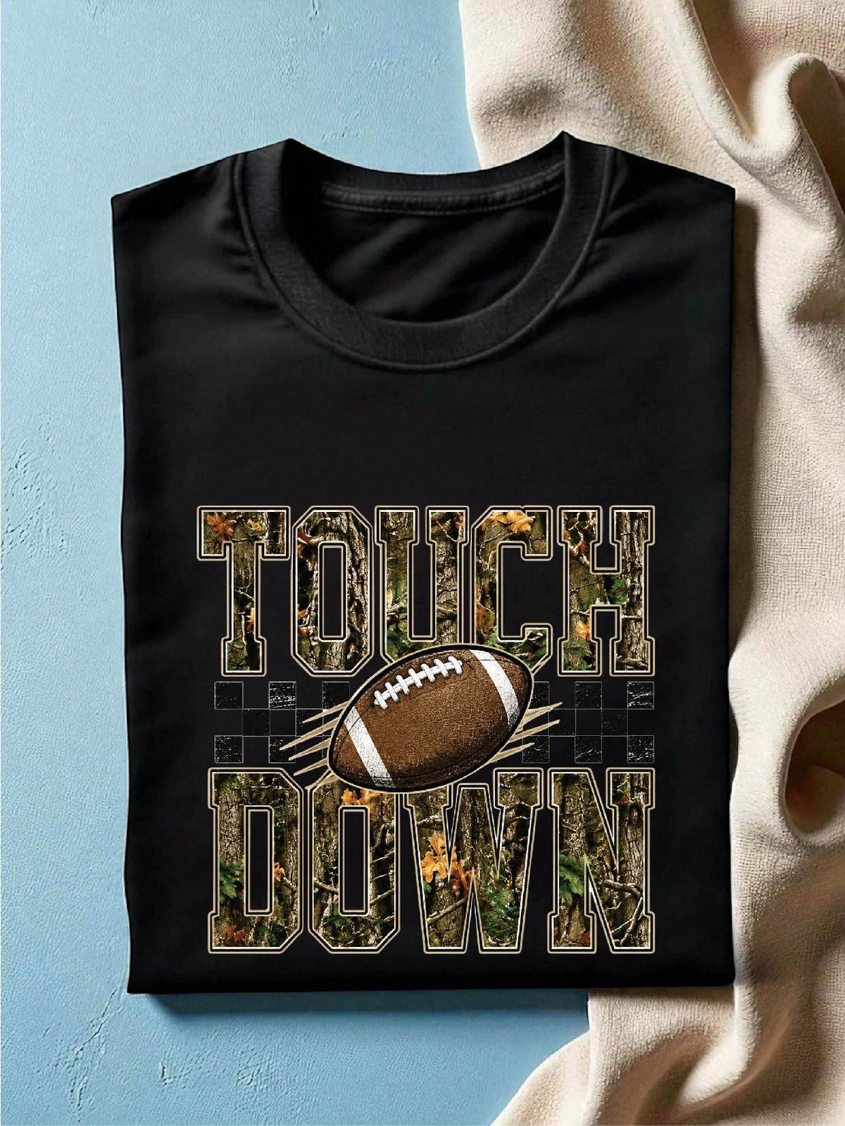 Camo Checkered Football T-Shirt