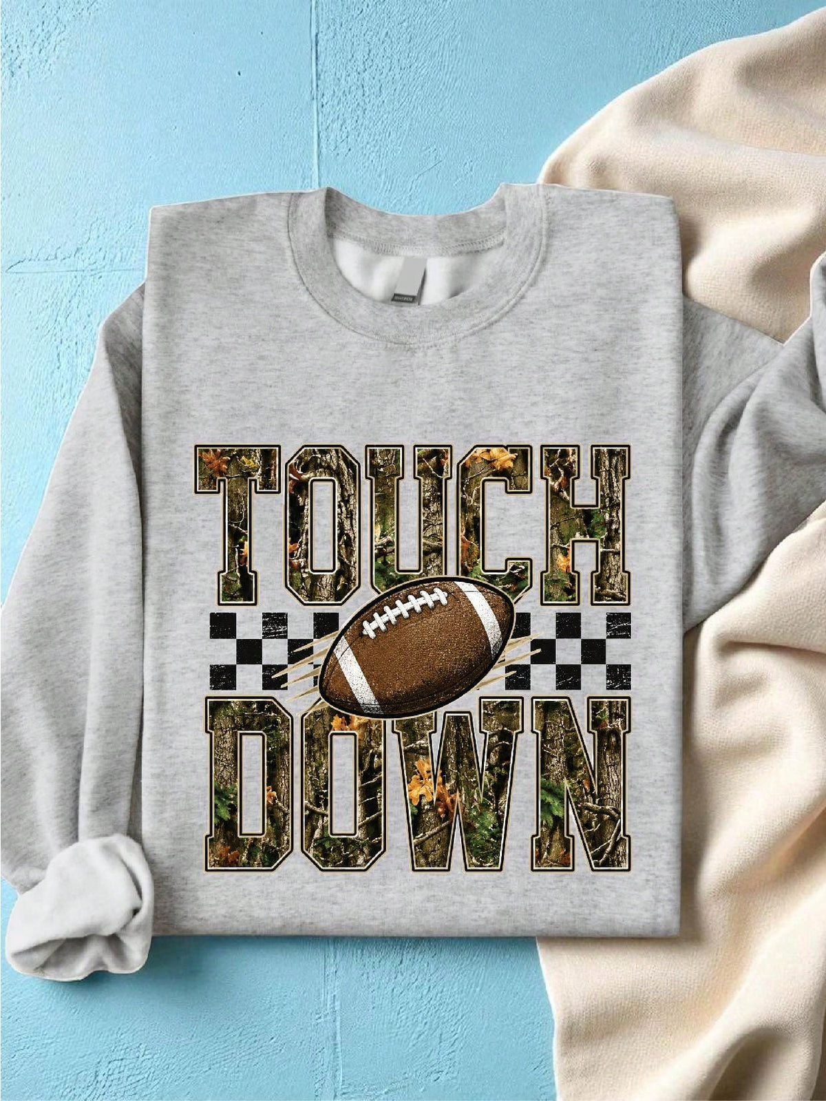 Camo Checkered Football Sweatshirt