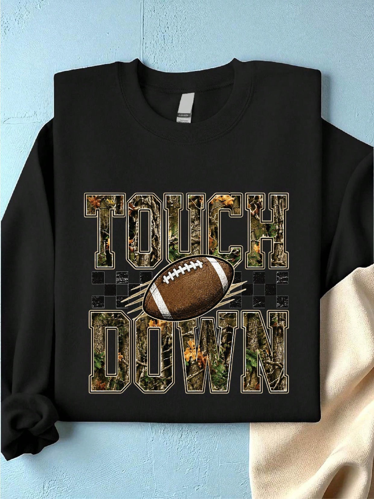 Camo Checkered Football Sweatshirt