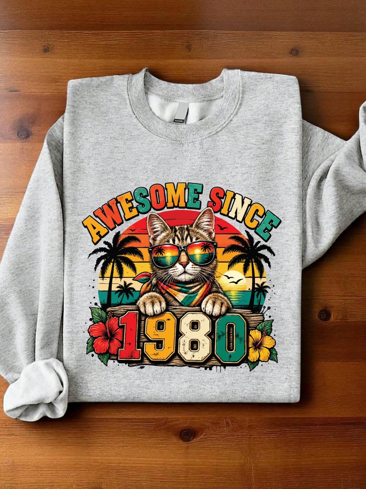 Awesome Since 1980 Cat Sweatshirt