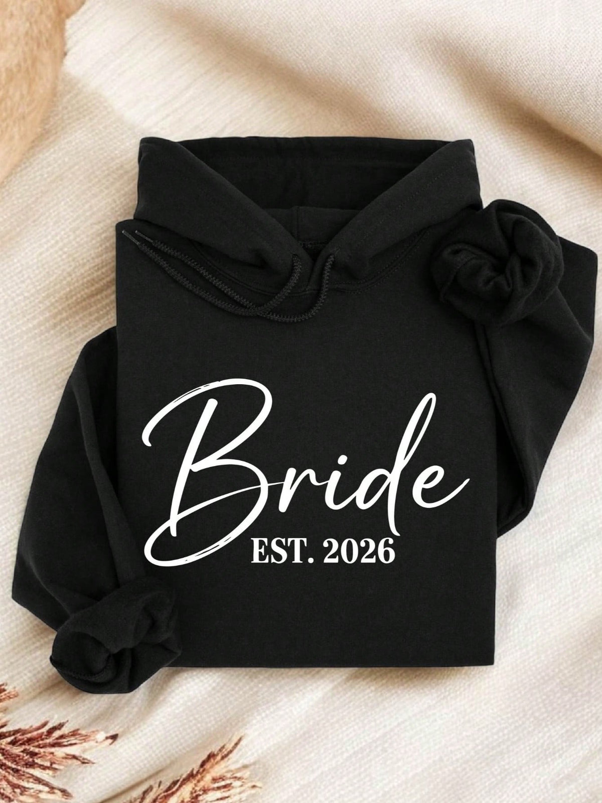 1 PC Bride Groom Est.2026 Hoodie