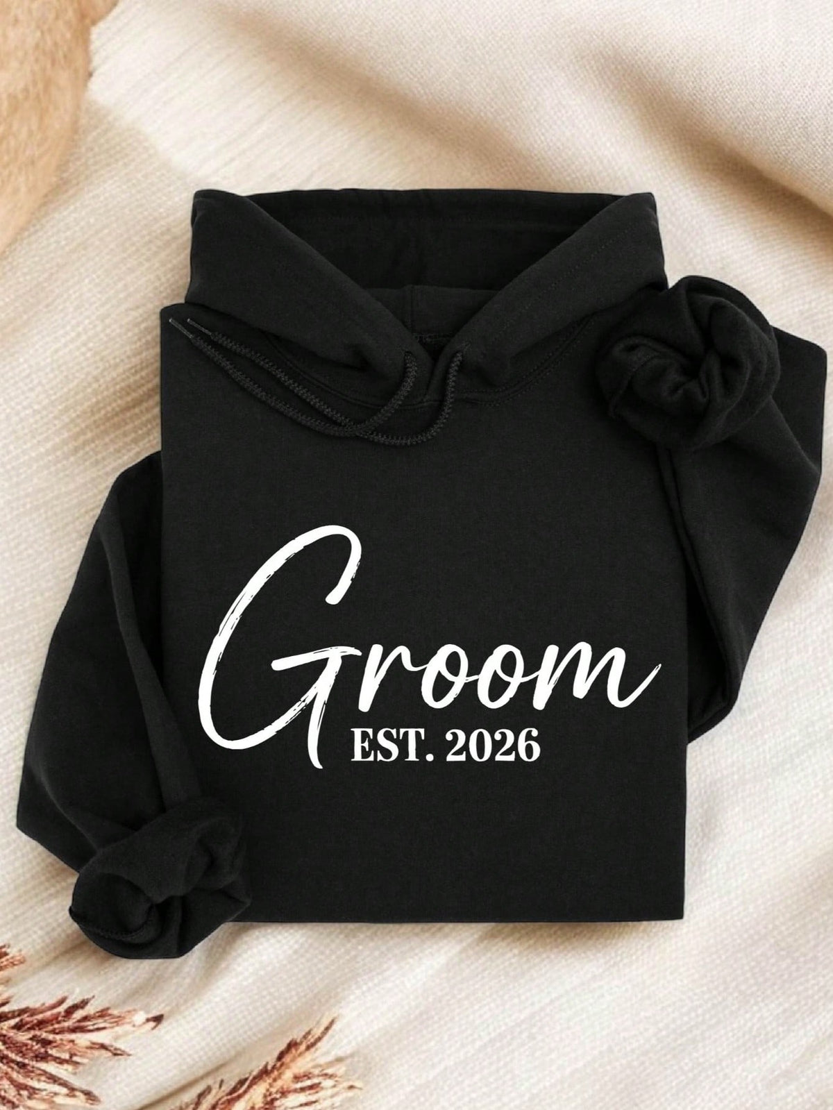 1 PC Bride Groom Est.2026 Hoodie