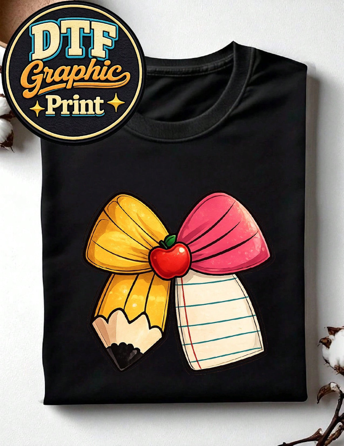 Pencil Teacher Bow T-Shirt
