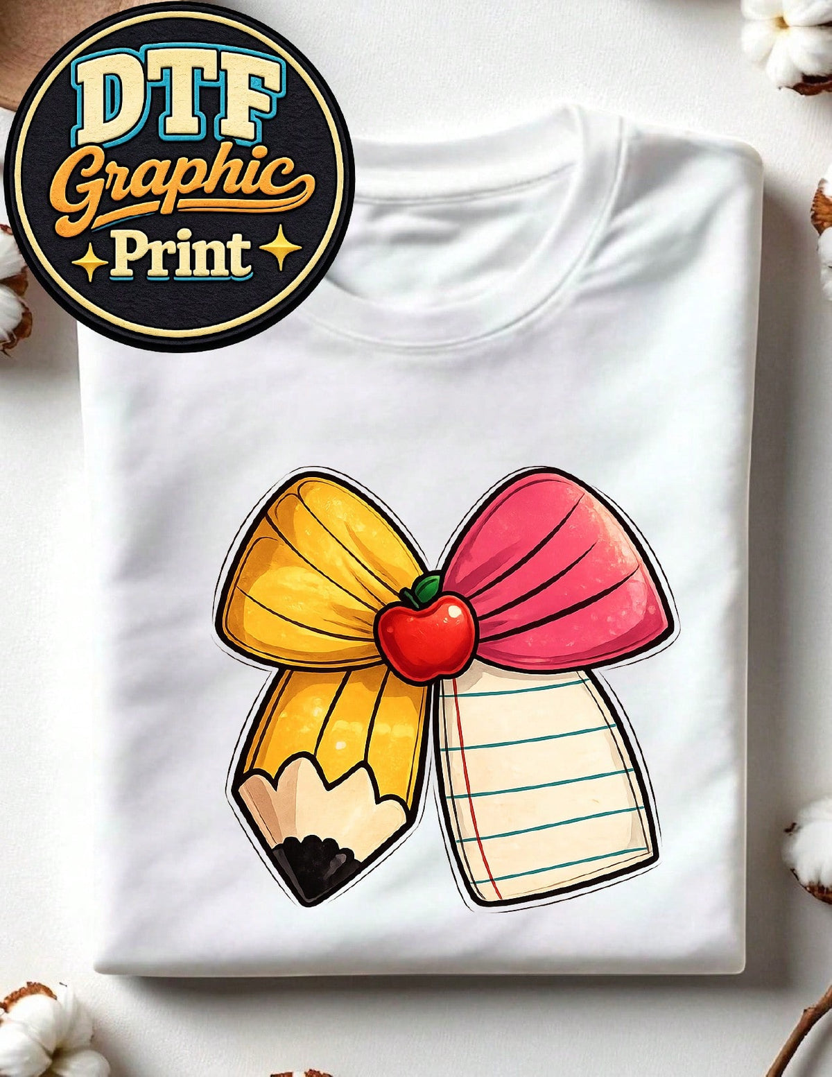 Pencil Teacher Bow T-Shirt