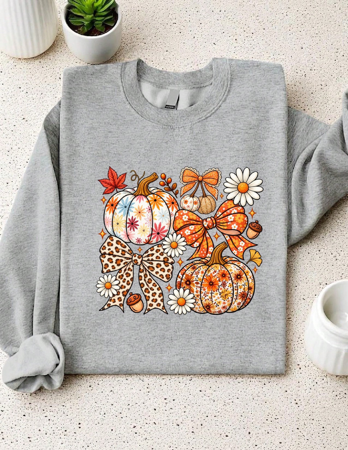 Floral Fall Pumpkin Sweatshirt