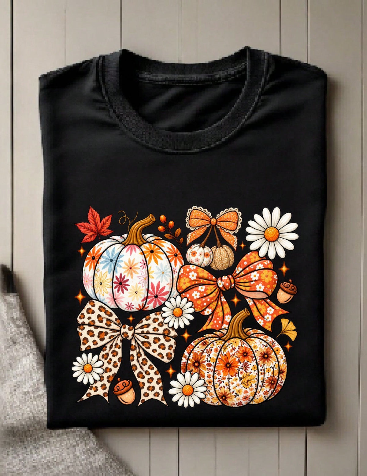 Floral Fall Pumpkin T-Shirt