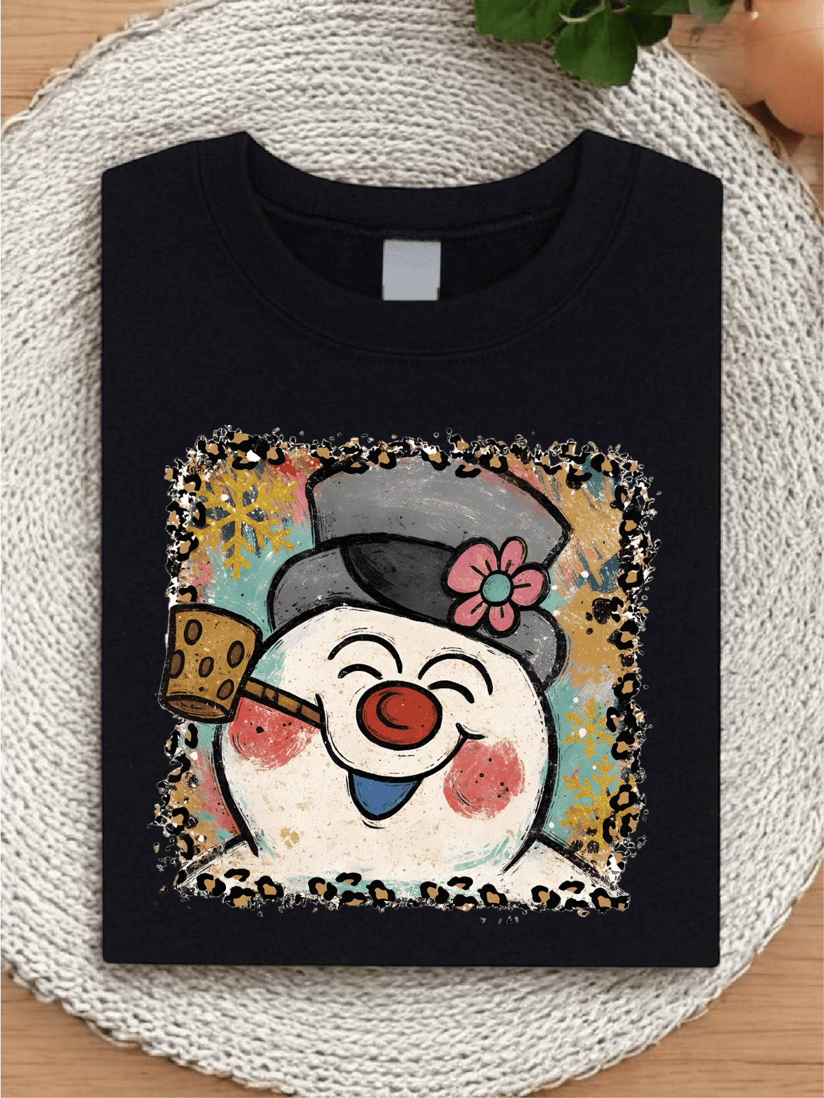 Vintage Frosty Snowman Christmas Graphic T-Shirt