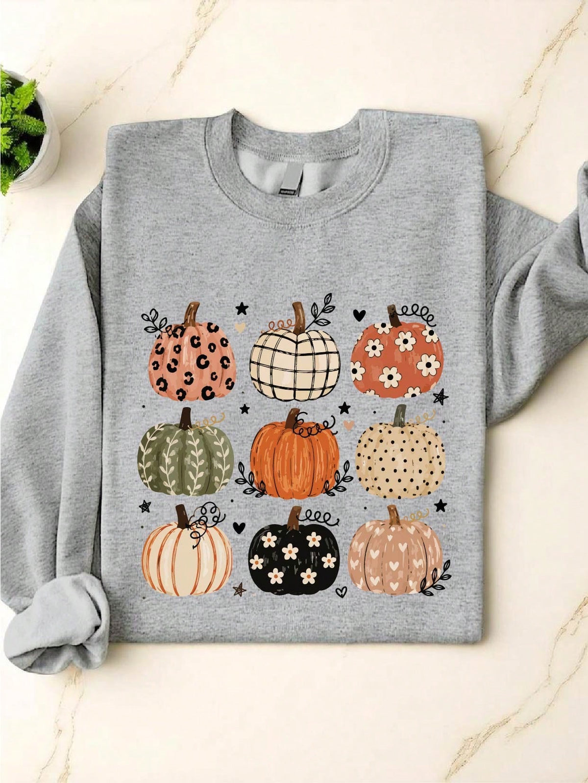 Pattern Pumpkin Sweatshirt