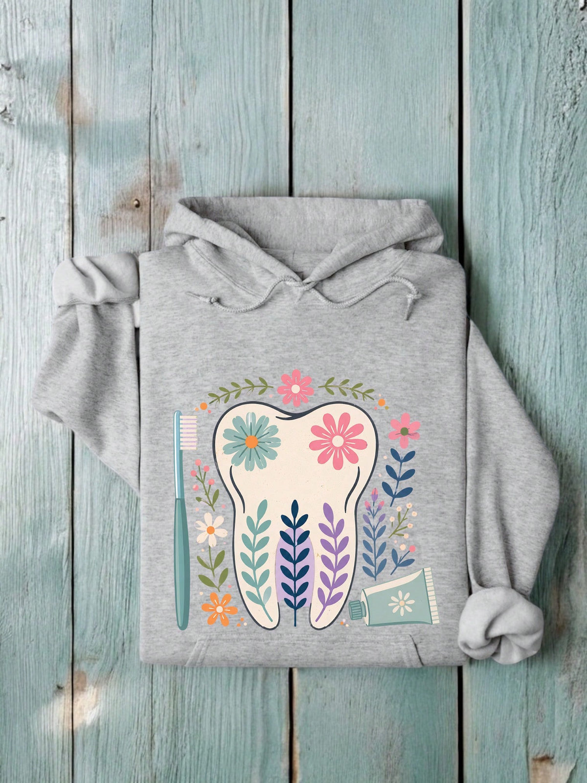 Floral Tooth Unisex Hoodie