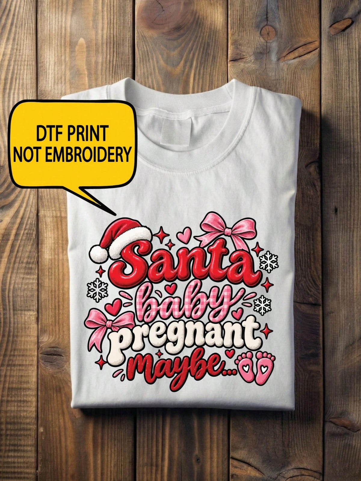 Santa Baby Pregnant Maybe Christmas T-Shirt