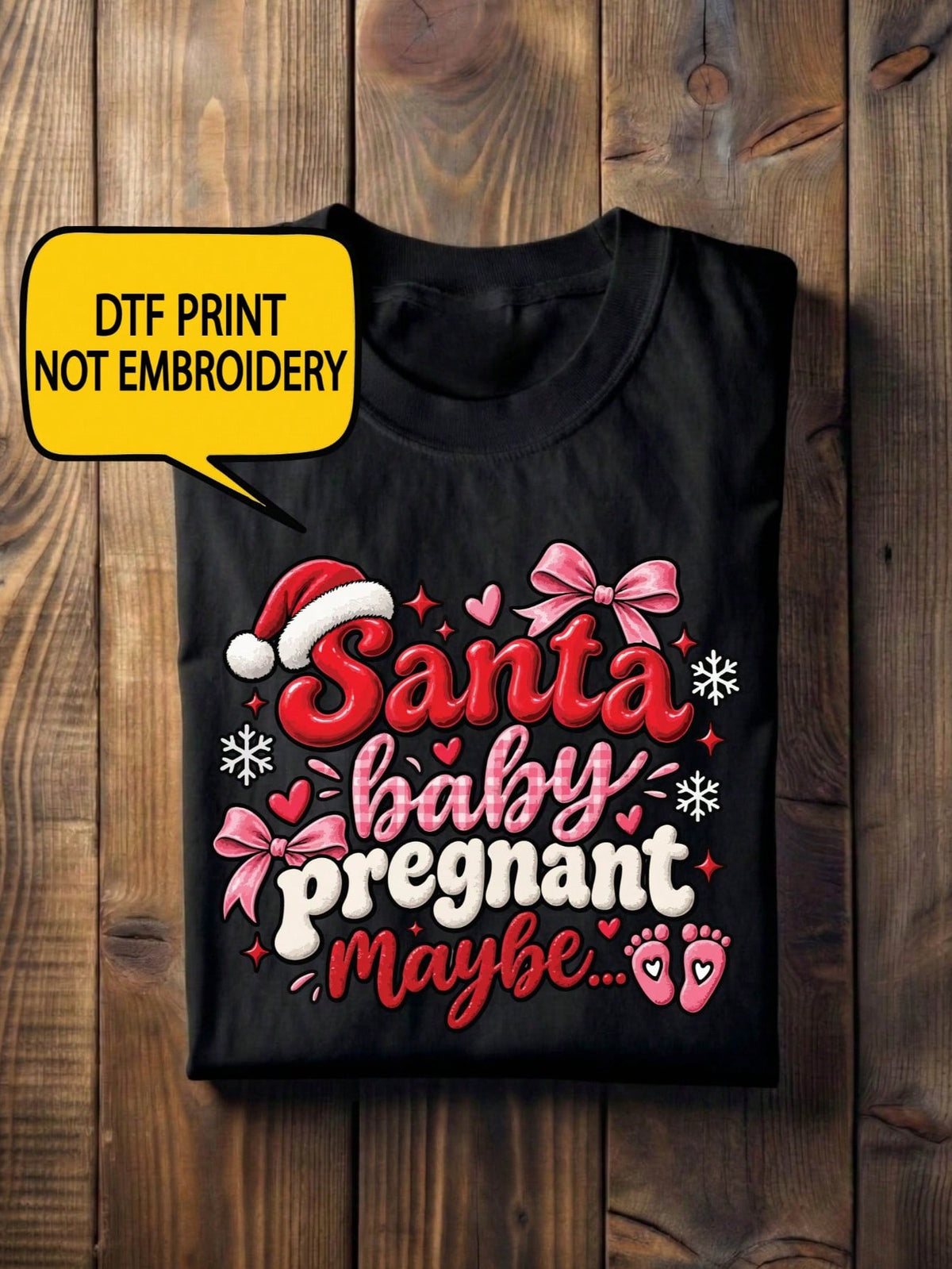 Santa Baby Pregnant Maybe Christmas T-Shirt