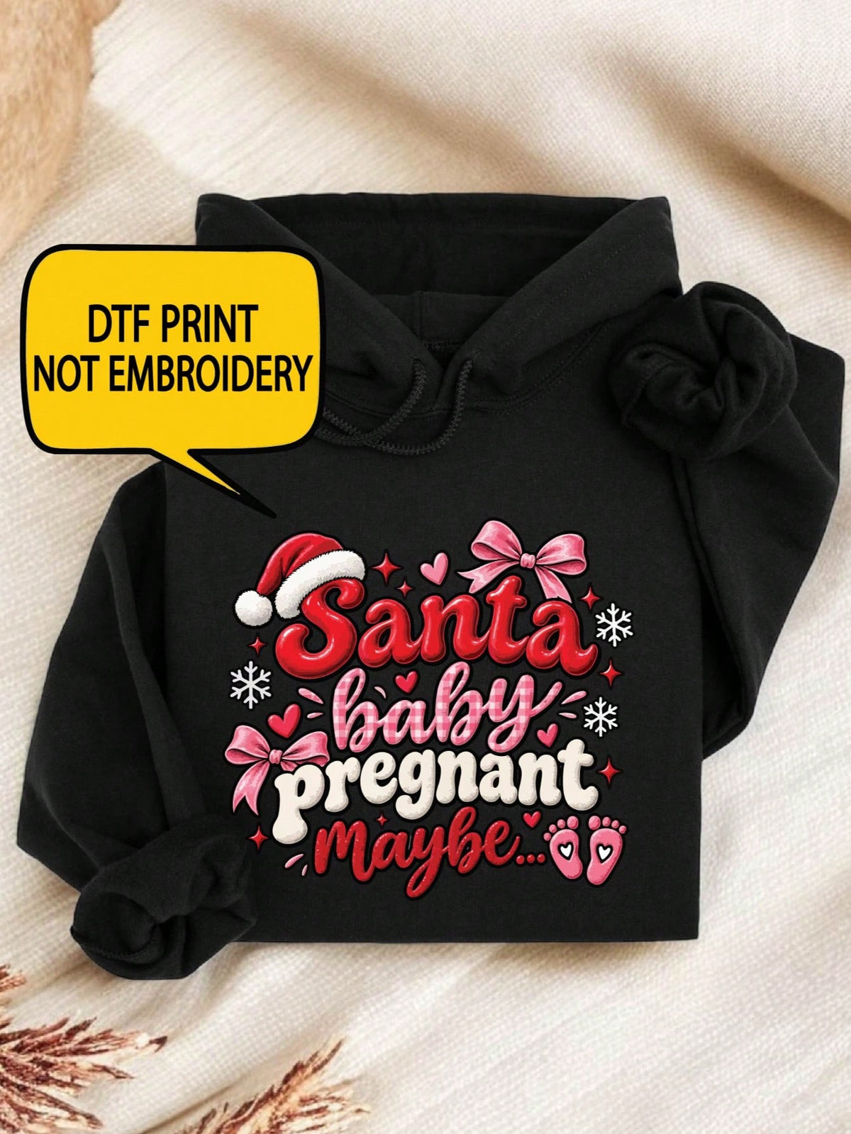 Santa Baby Pregnant Maybe Christmas Hoodie