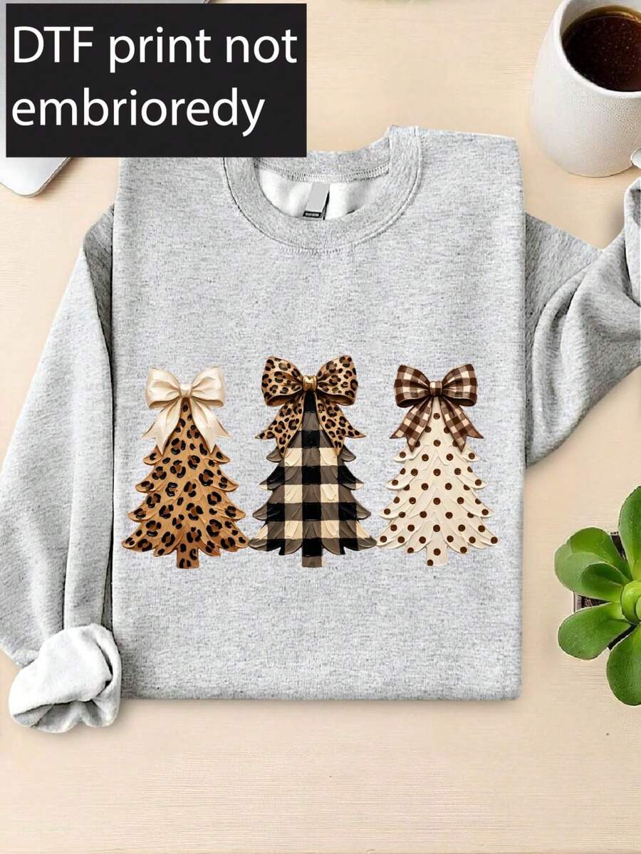 Leopard Christmas Tree ( DTF Graphic Print) Sweatshirt