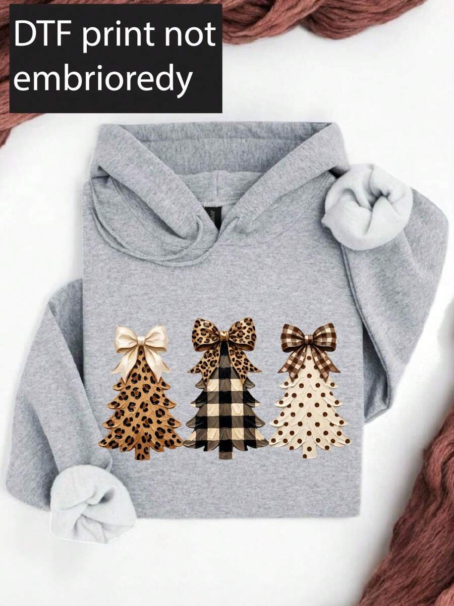 Leopard Christmas Tree ( DTF Graphic Print) Hoodie