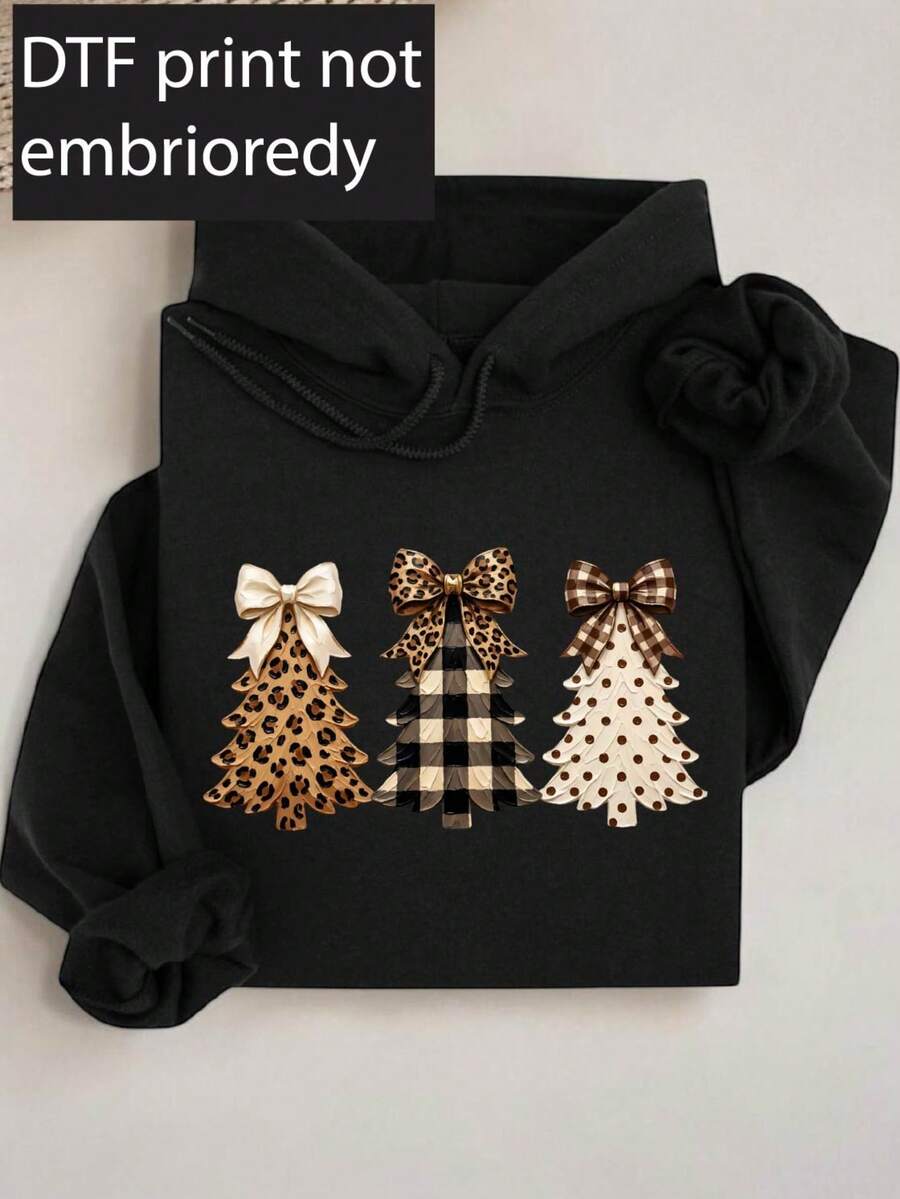 Leopard Christmas Tree ( DTF Graphic Print) Hoodie