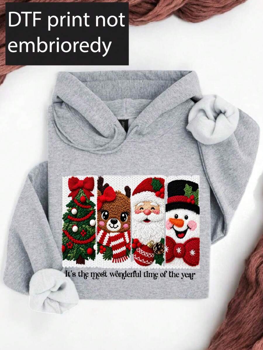 Snowman Christmas Tree ( DTF Graphic Print) Hoodie