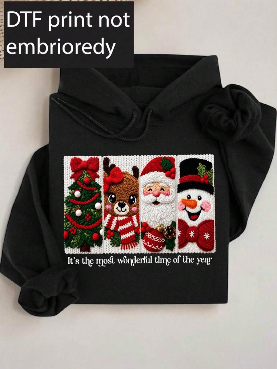 Snowman Christmas Tree ( DTF Graphic Print) Hoodie
