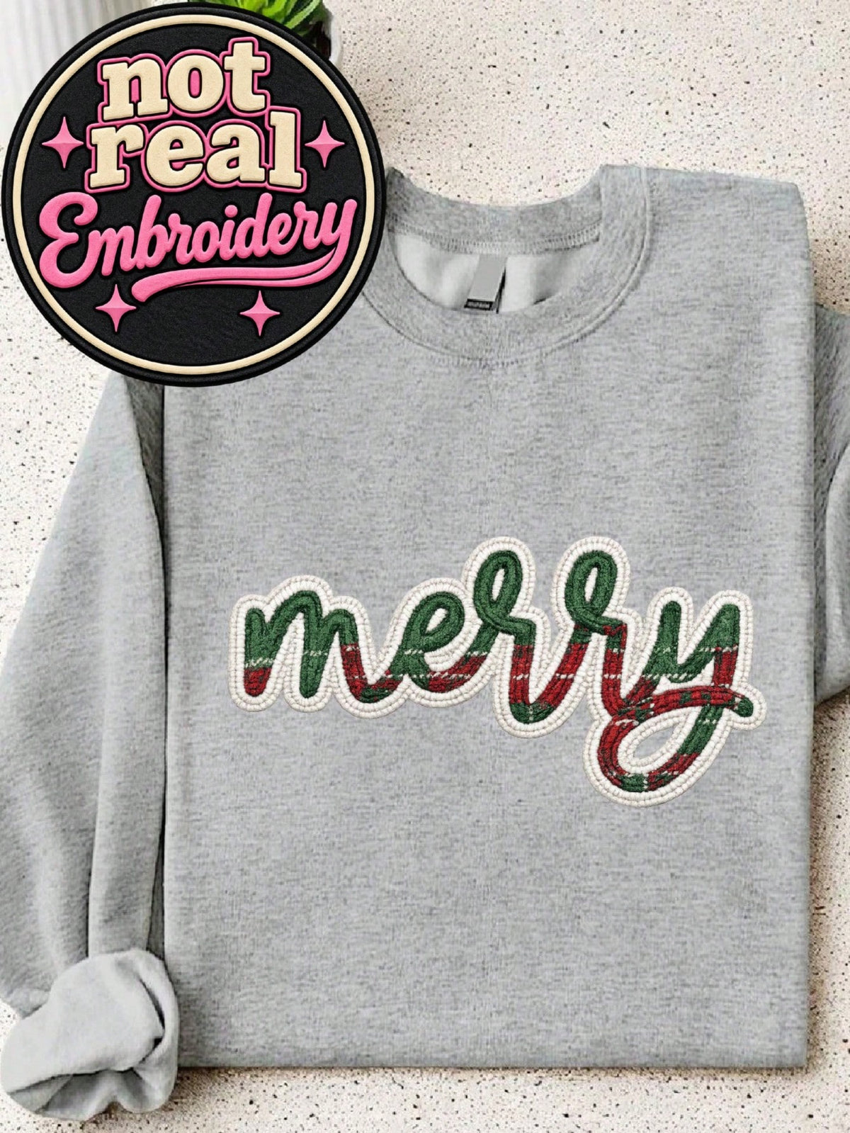 Merry Christmas Patchwork (DTF Graphic Print) Sweatshirt