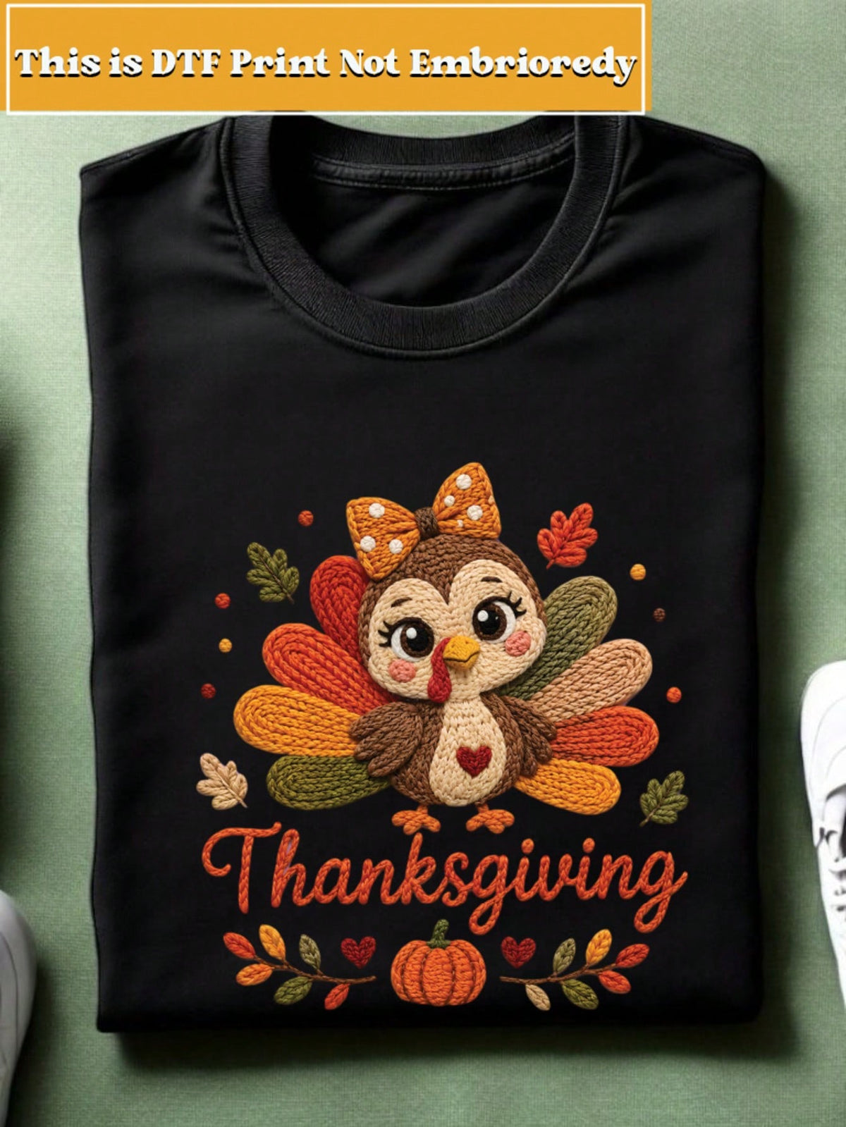Thanksgiving Faux Yarn (DTF Graphic Print) Unisex T-Shirt