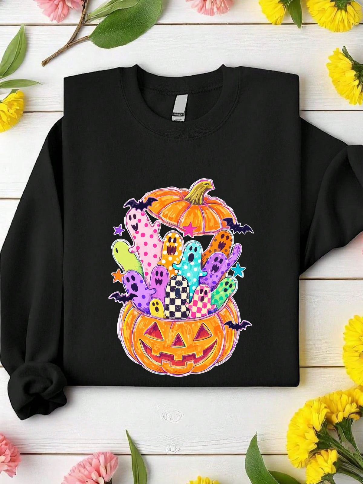 Preppy Pumpkin Ghost Sweatshirt