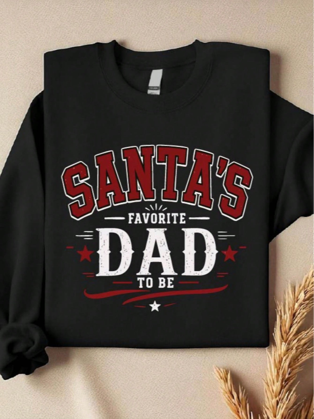 1 PC Santa's Favorite Mom Dad To Be Sweatshirt
