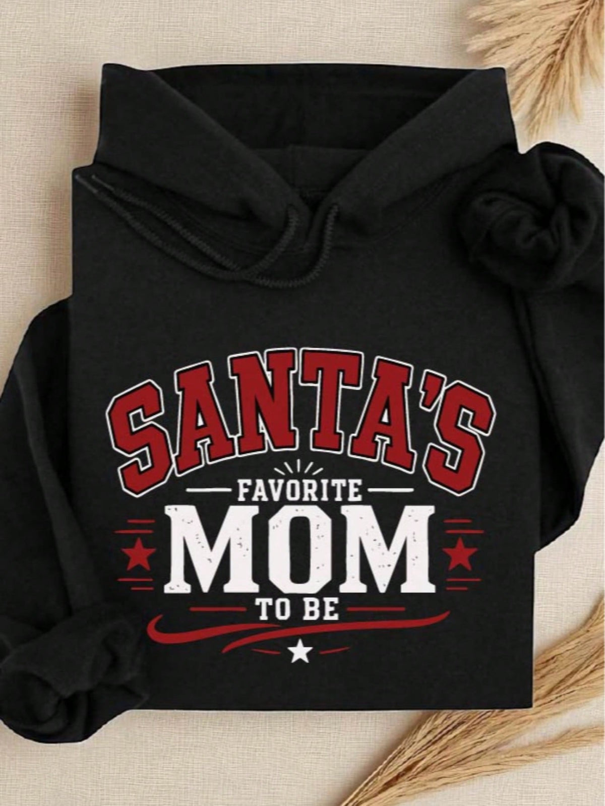 1 PC Santa's Favorite Mom Dad To Be Hoodie