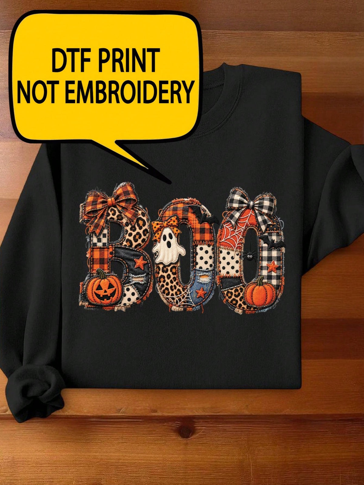 Boo Halloween Print Sweatshirt