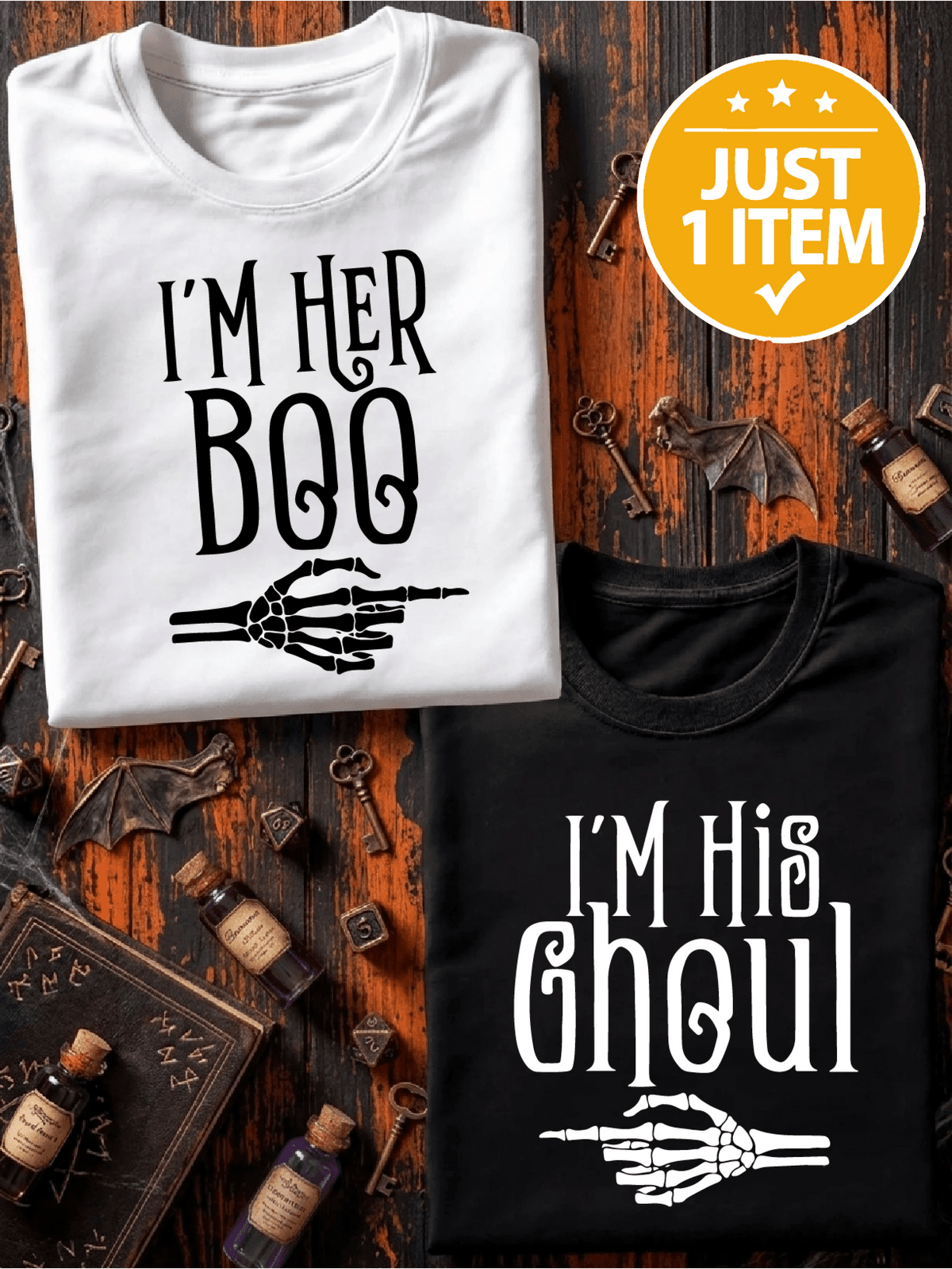 1PC Funny Couples Halloween T-Shirt