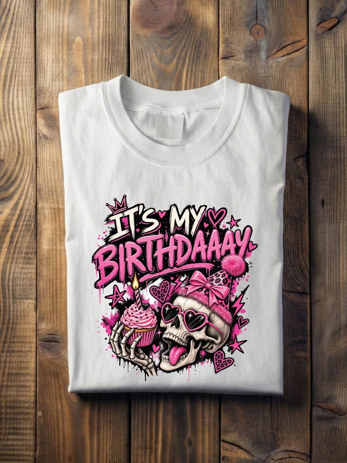 It's My Birthdaaay Pink Skull T-Shirt