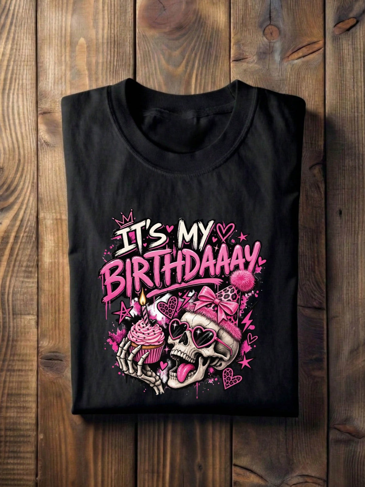 It's My Birthdaaay Pink Skull T-Shirt