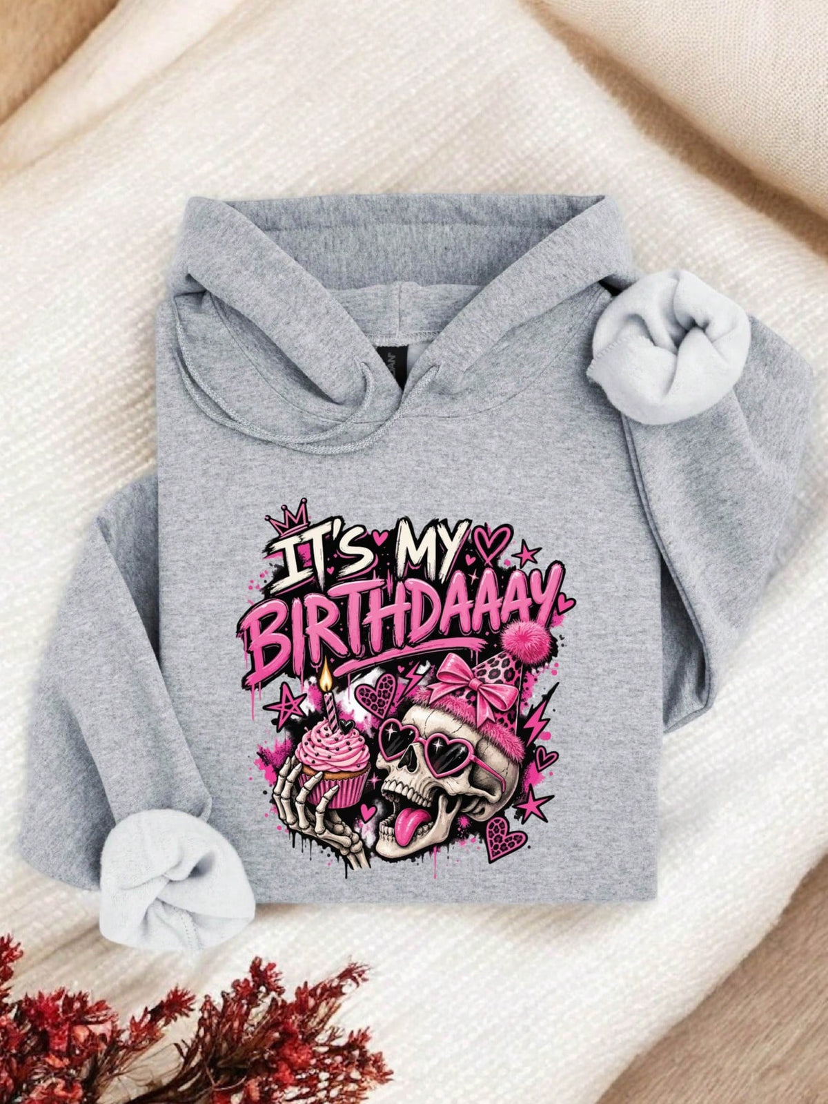 It's My Birthdaaay Pink Skull Hoodie