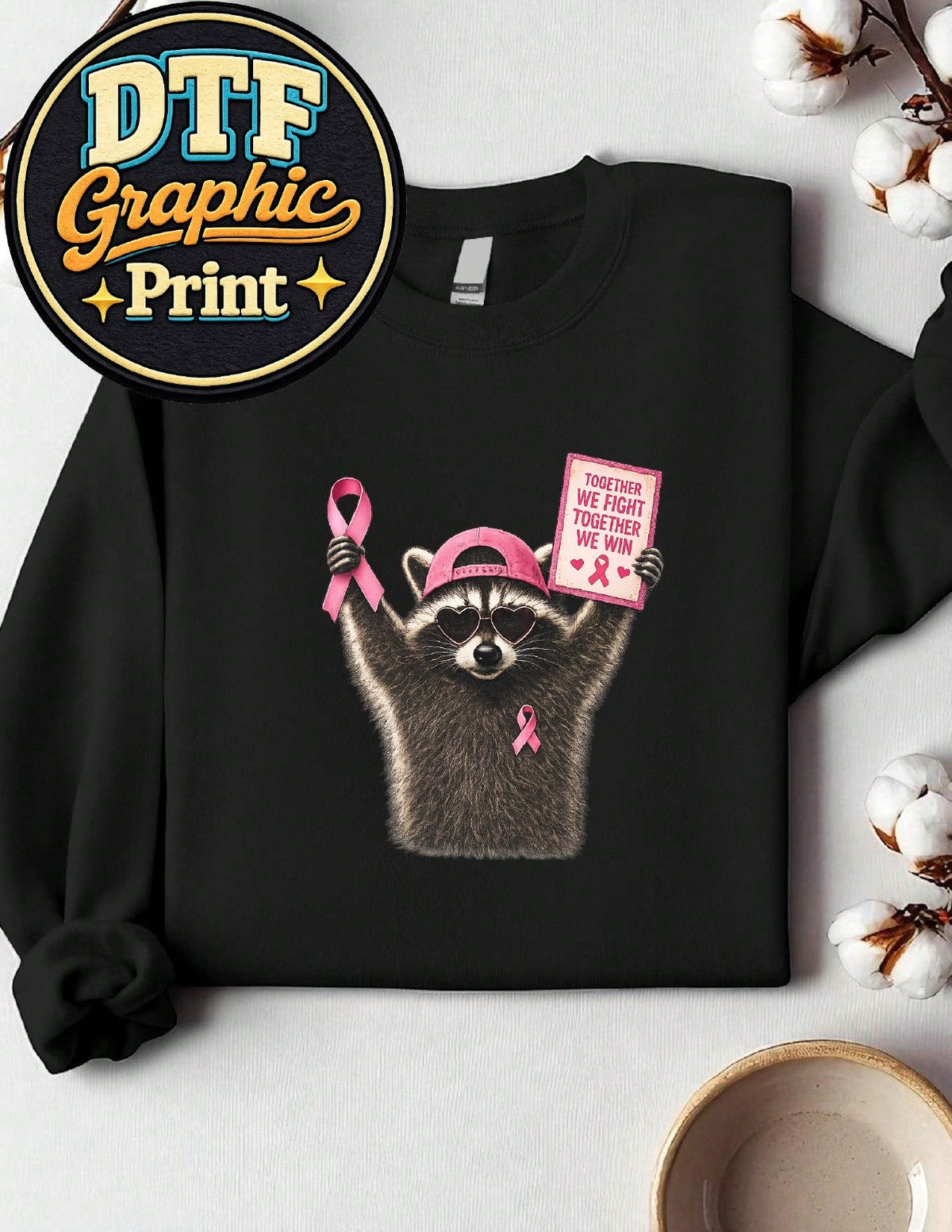 Cancer Awareness Raccoon Sweatshirt