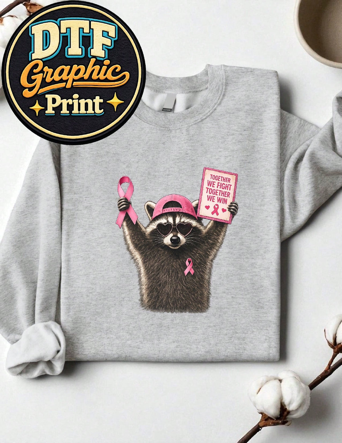 Cancer Awareness Raccoon Sweatshirt