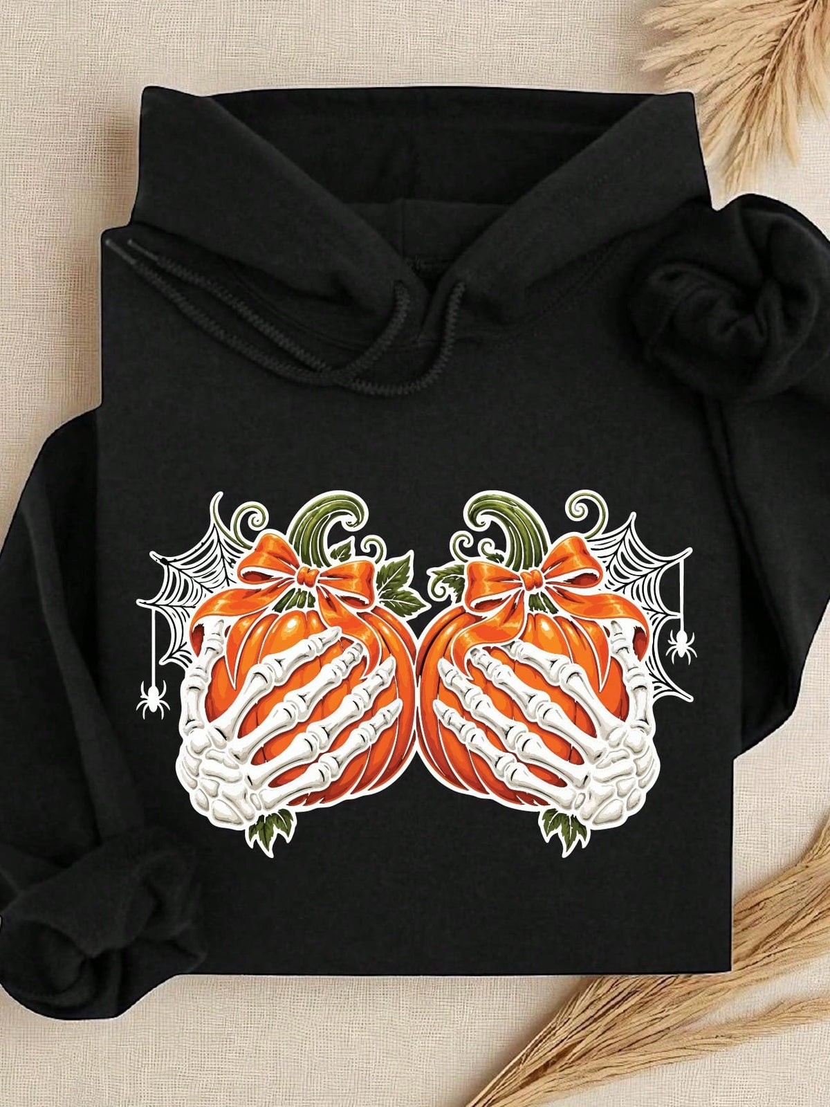 Skeleton Hands Pumpkin Hoodie