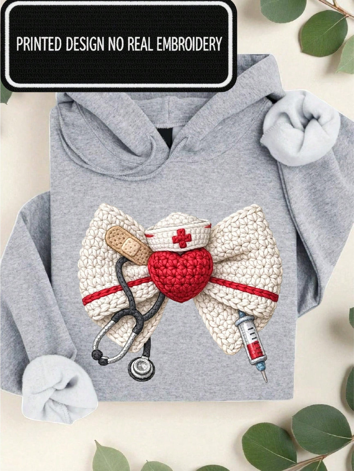 Nurse Stethoscope Coquette 3D UV Patch Hoodie
