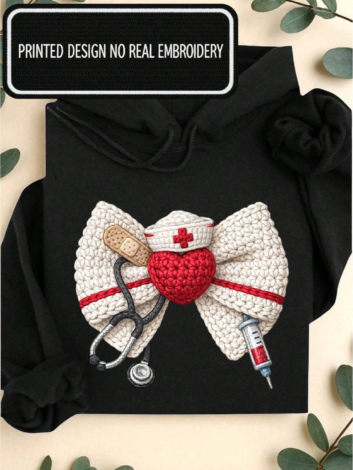 Nurse Stethoscope Coquette 3D UV Patch Hoodie