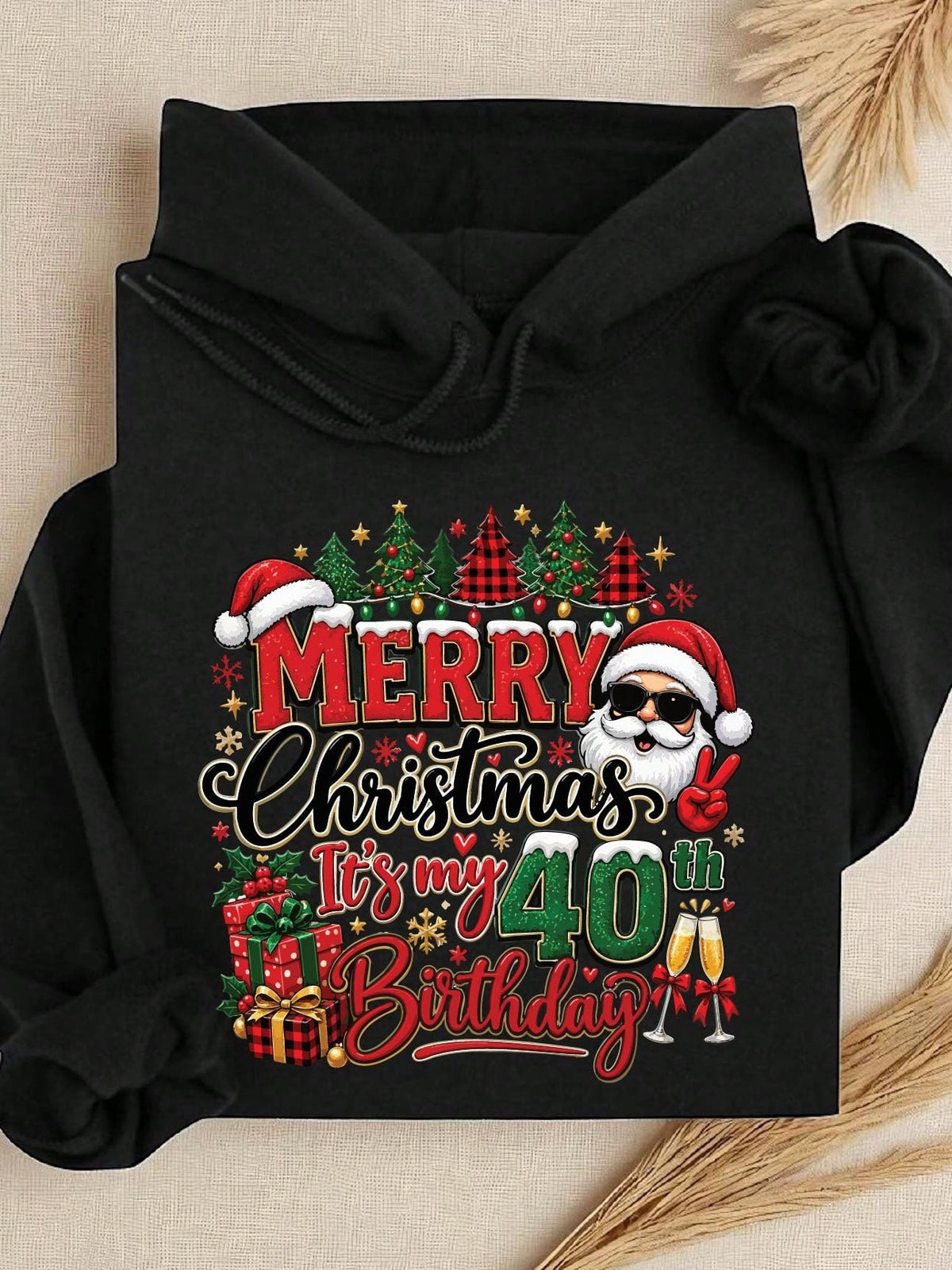 Merry Christmas It's My 40th Birthday Hoodie