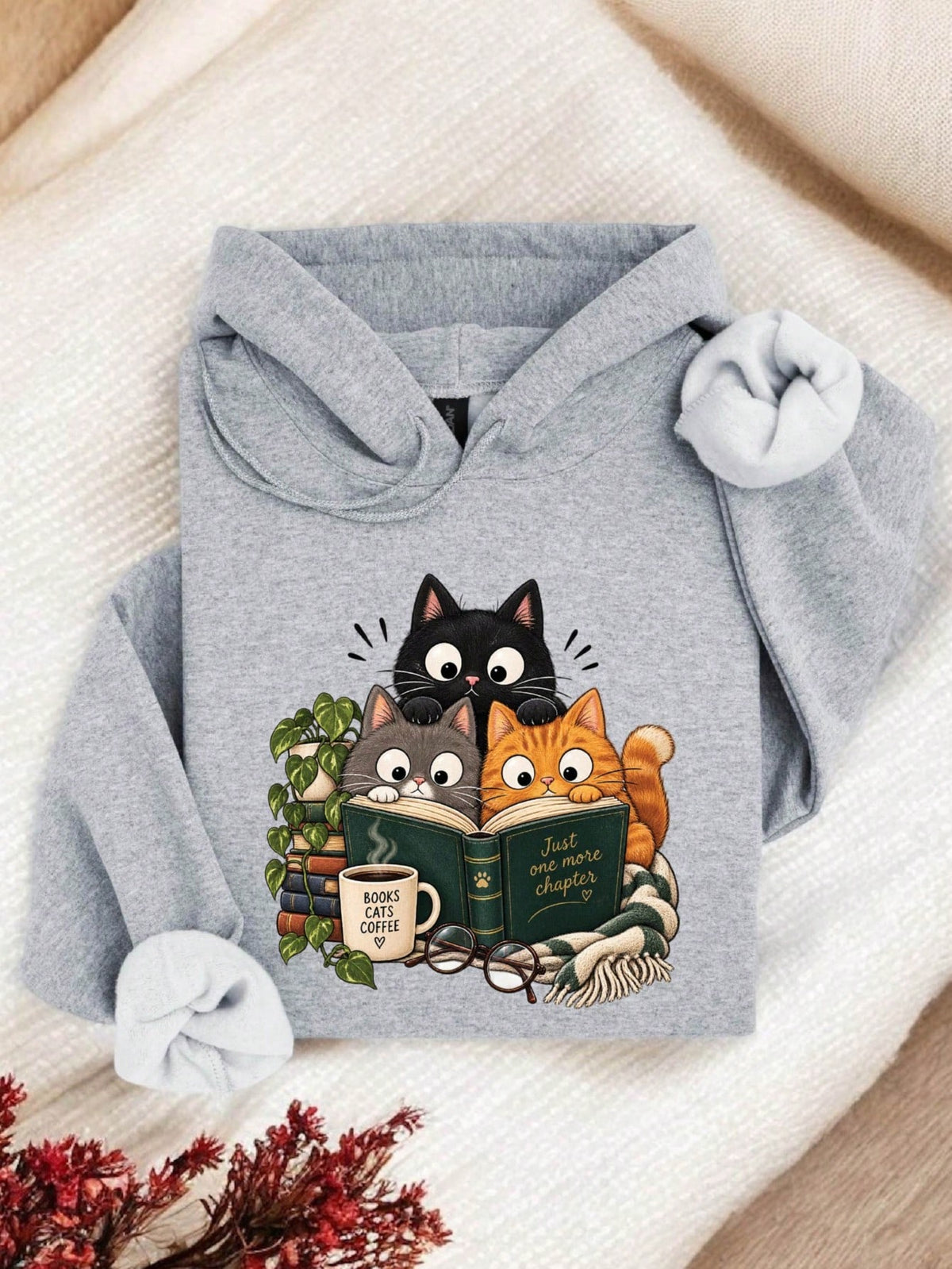 Cats Reading Hoodie