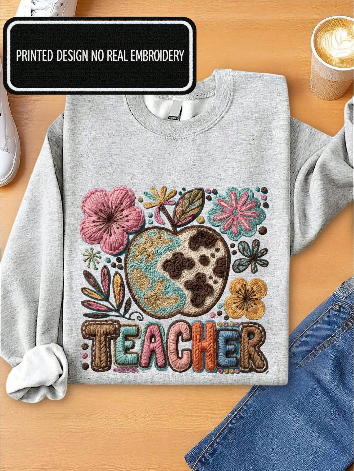 Teacher Faux Yarn Sweatshirt