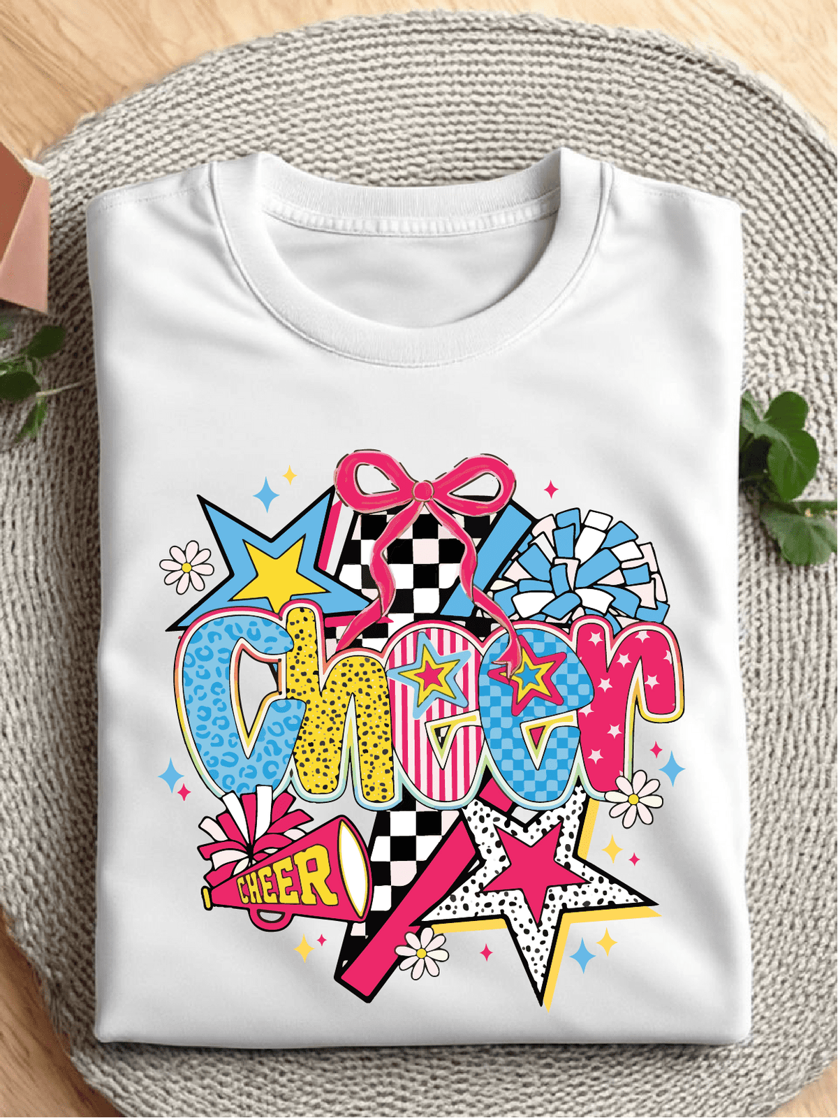 Colorful Checker Bow T-Shirt