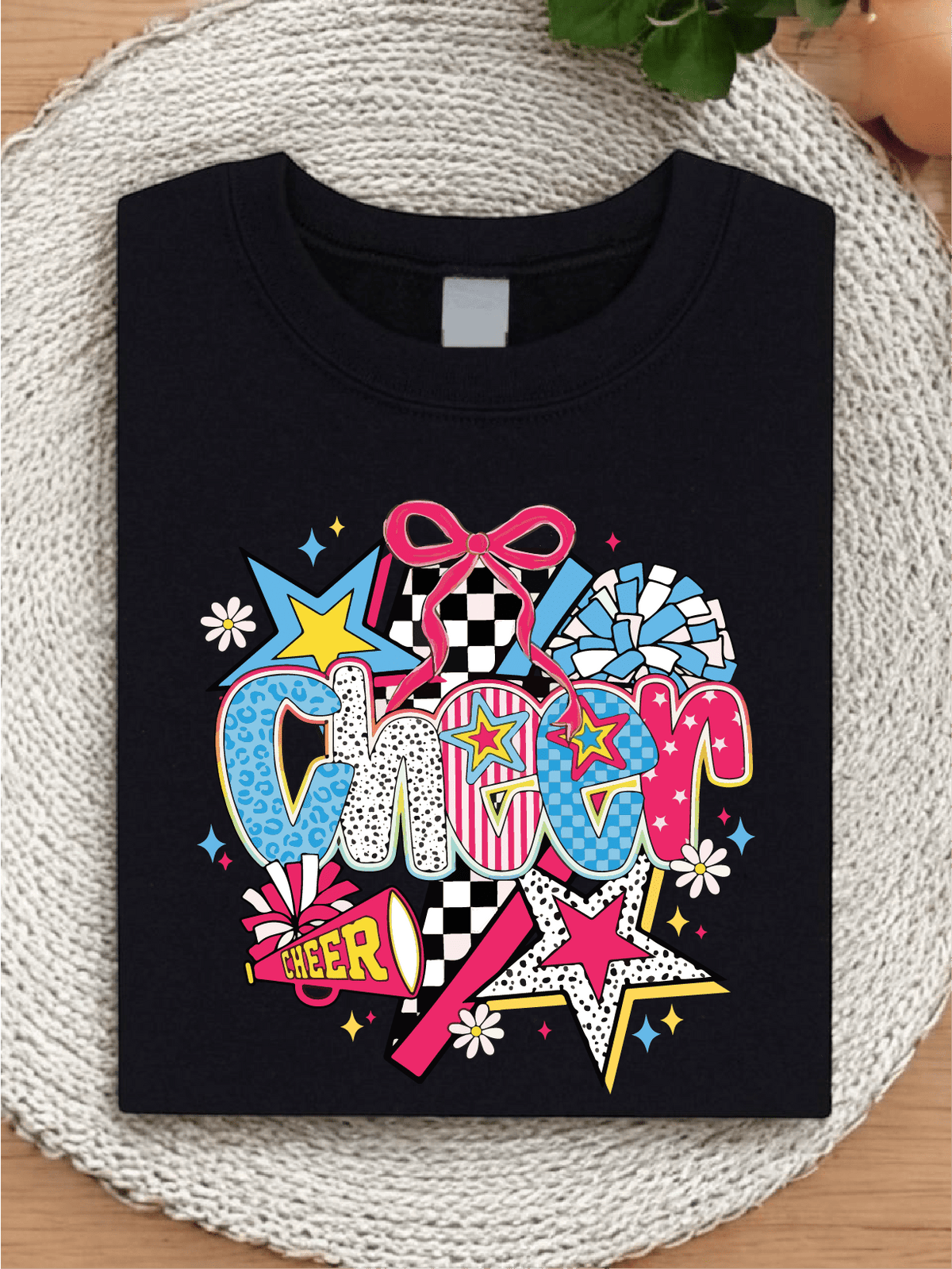 Colorful Checker Bow T-Shirt