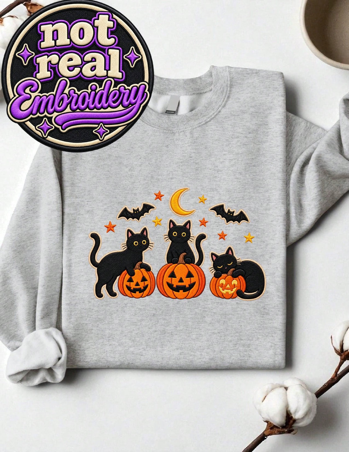 Black Cats Pumpkins (Graphic Print) Sweatshirt