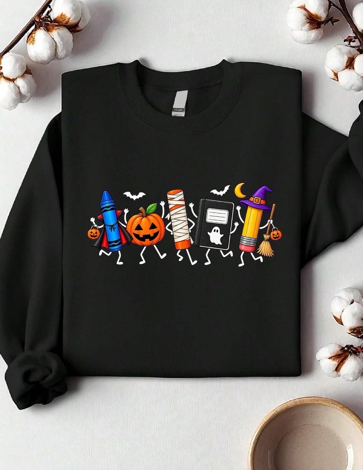 Preppy Halloween Back To School Graphic Sweatshirt