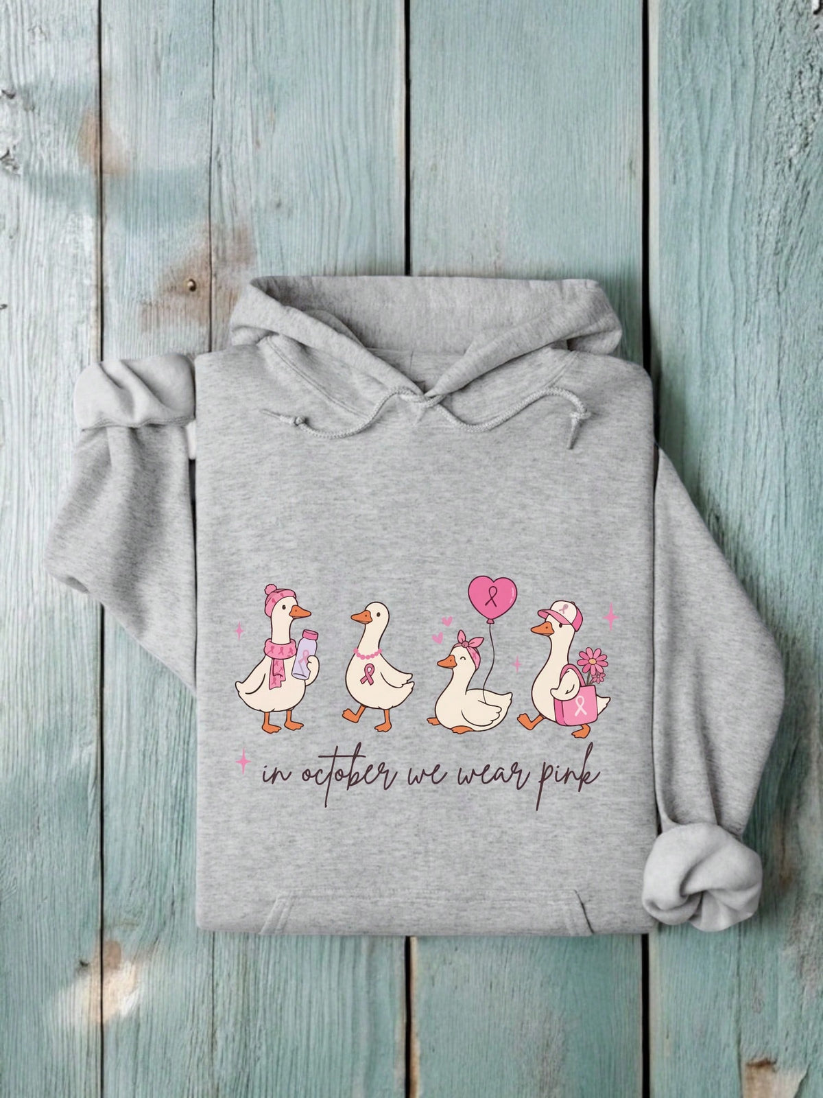 In October We Wear Pink Unisex Hooded Hoodie