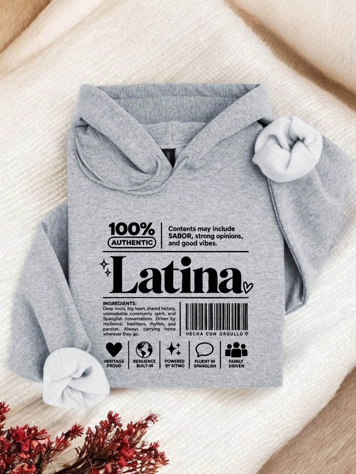 100% Latina Nutrition Facts Hoodie