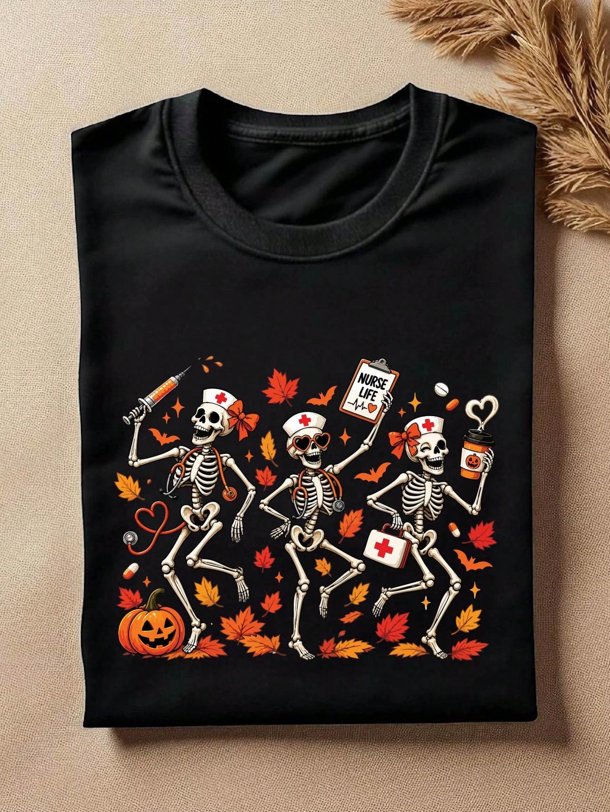 Spooky Nurse Skeleton T-Shirt