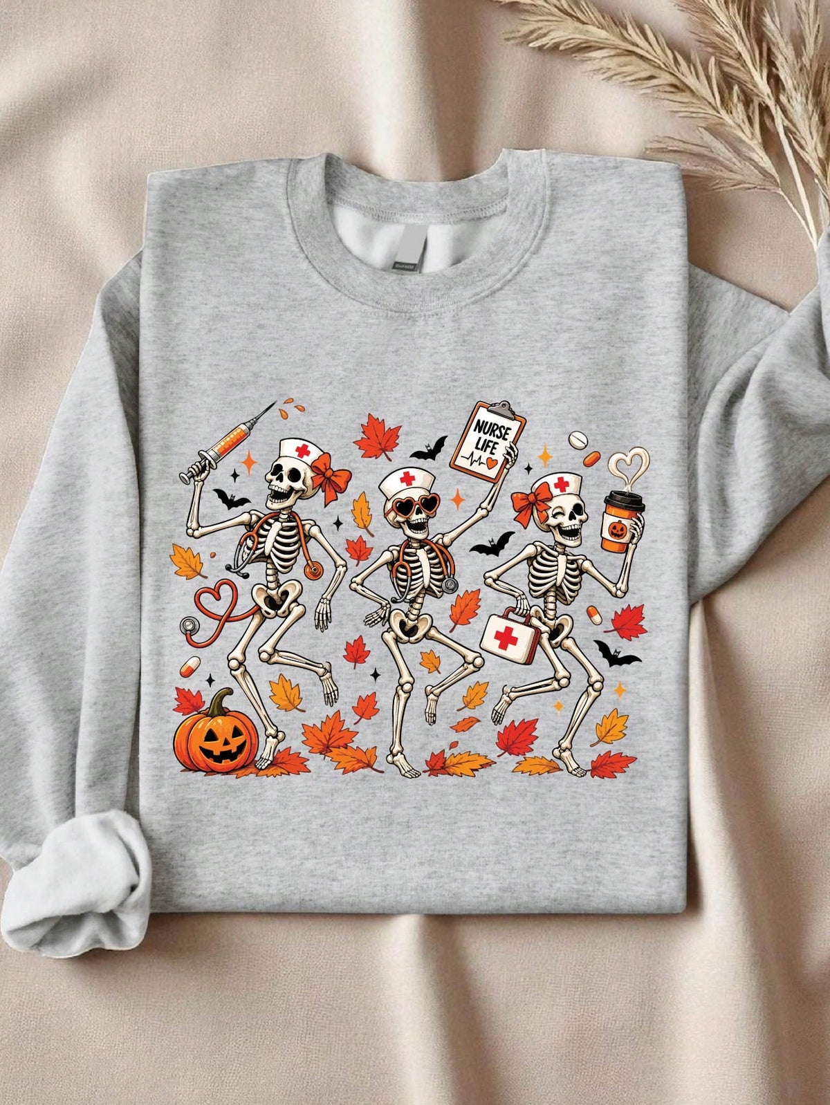 Spooky Nurse Skeleton Sweatshirt