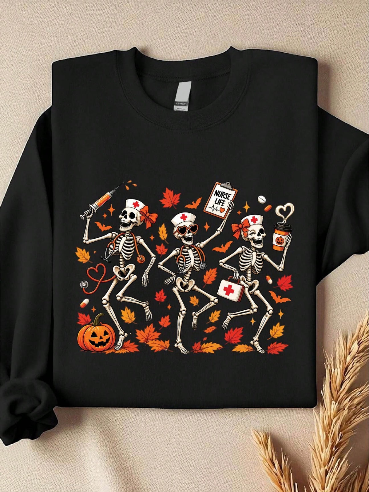 Spooky Nurse Skeleton Sweatshirt