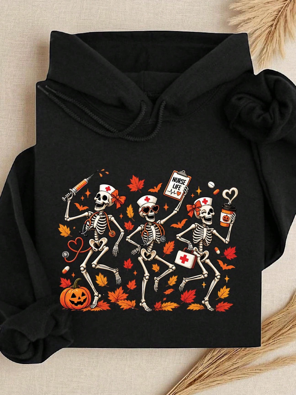 Spooky Nurse Skeleton Hoodie