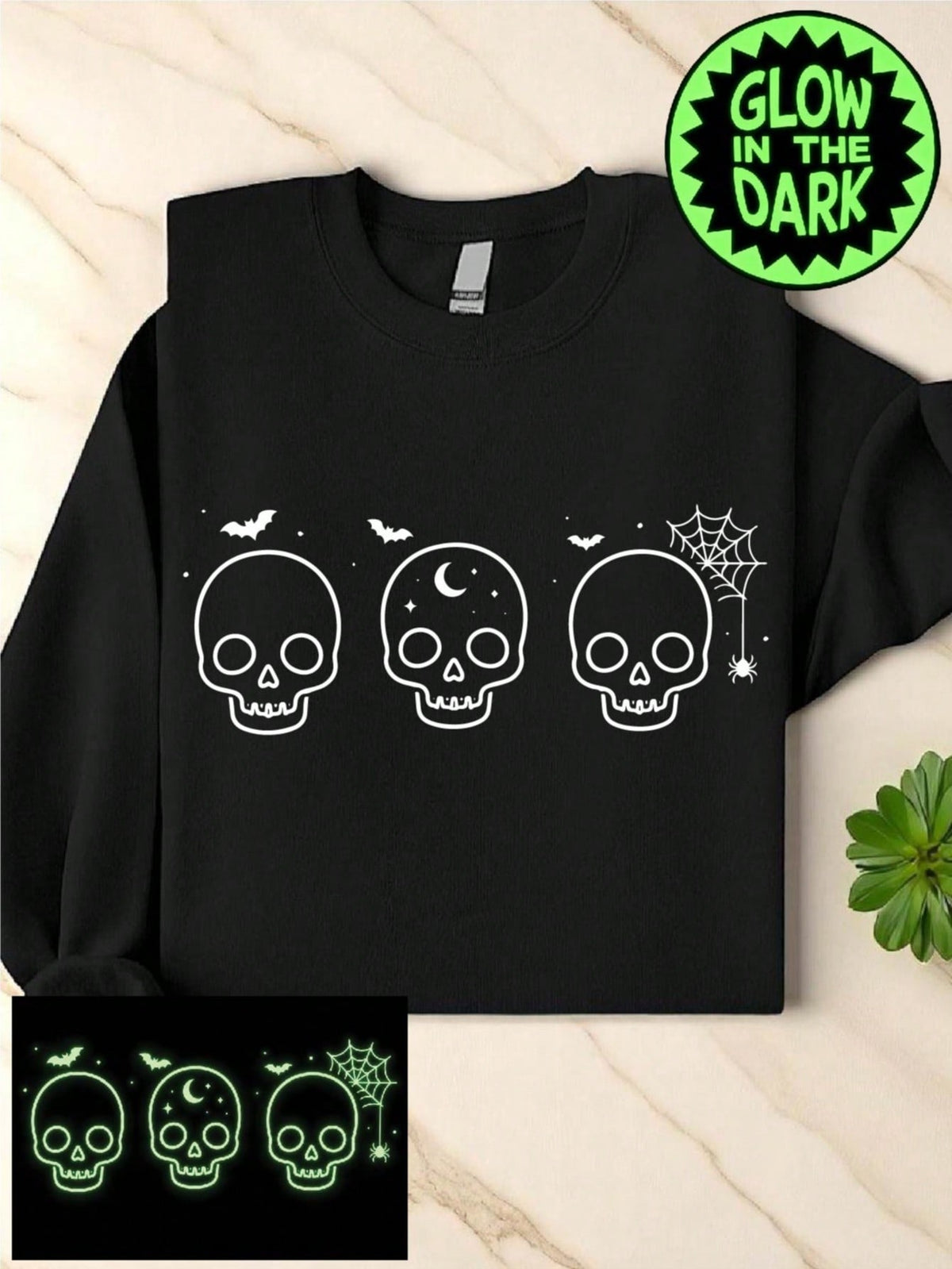 Skull Halloween Glow In The Dark Sweatshirt